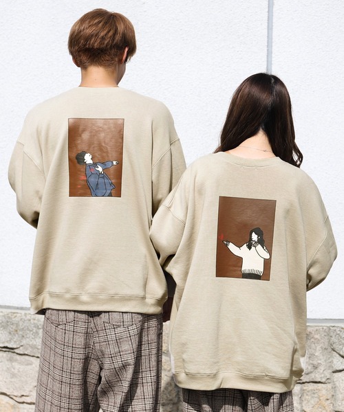 PairPair(ペアペア)の「きゅん撃ち合わせ絵スウェット(ユニセックス)(スウェット・レディース・カーキ/ブラウン/ベージュ/ブラウン系その他/ベージュ系その他/ブラック系その他/スミクロ/グリーン系その他・FREE)」の5枚目の写真