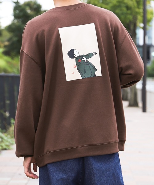 PairPair(ペアペア)の「きゅん撃ち合わせ絵スウェット(ユニセックス)(スウェット・レディース・カーキ/ブラウン/ベージュ/ブラウン系その他/ベージュ系その他/ブラック系その他/スミクロ/グリーン系その他・FREE)」の4枚目の写真