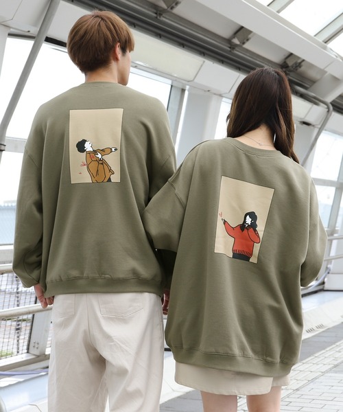 PairPair(ペアペア)の「きゅん撃ち合わせ絵スウェット(ユニセックス)(スウェット・レディース・カーキ/ブラウン/ベージュ/ブラウン系その他/ベージュ系その他/ブラック系その他/スミクロ/グリーン系その他・FREE)」の7枚目の写真