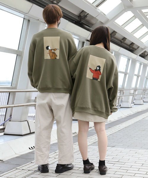 PairPair(ペアペア)の「きゅん撃ち合わせ絵スウェット(ユニセックス)(スウェット・レディース・カーキ/ブラウン/ベージュ/ブラウン系その他/ベージュ系その他/ブラック系その他/スミクロ/グリーン系その他・FREE)」の14枚目の写真