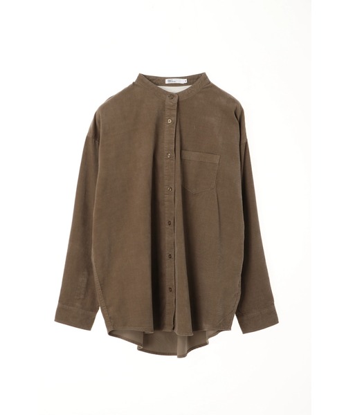 CRAFT STANDARD BOUTIQUE(クラフトスタンダードブティック)の「バンドカラー細コーデュロイシャツ●*(シャツ/ブラウス・レディース・ベージュ/ネイビー/キャメル/アイボリー・M/L)」の6枚目の写真