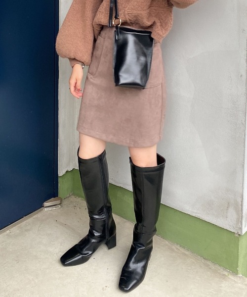 archives（アルシーヴ）の「スウェードミニスカート（スカート・レディース・アイボリー/モカ/ブラウン/グレー・MEDIUM）」の4枚目の写真