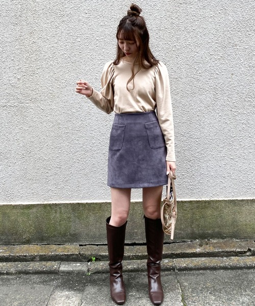 archives（アルシーヴ）の「スウェードミニスカート（スカート・レディース・アイボリー/モカ/ブラウン/グレー・MEDIUM）」の11枚目の写真