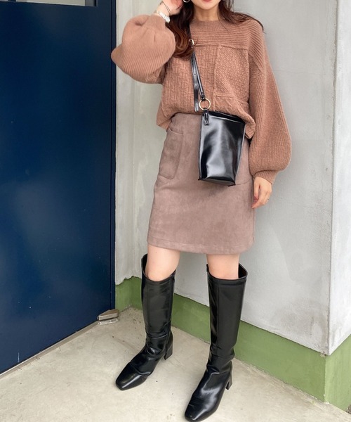 archives（アルシーヴ）の「スウェードミニスカート（スカート・レディース・アイボリー/モカ/ブラウン/グレー・MEDIUM）」の7枚目の写真