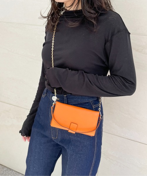 Meli rich（メリーリッチ）の「程よい透け感。プチハイネックシアープルオーバー（Tシャツ/カットソー・レディース・ブラック/アイボリー/ブルー/オフホワイト/ブラック系その他・FREE/MEDIUM）」の10枚目の写真