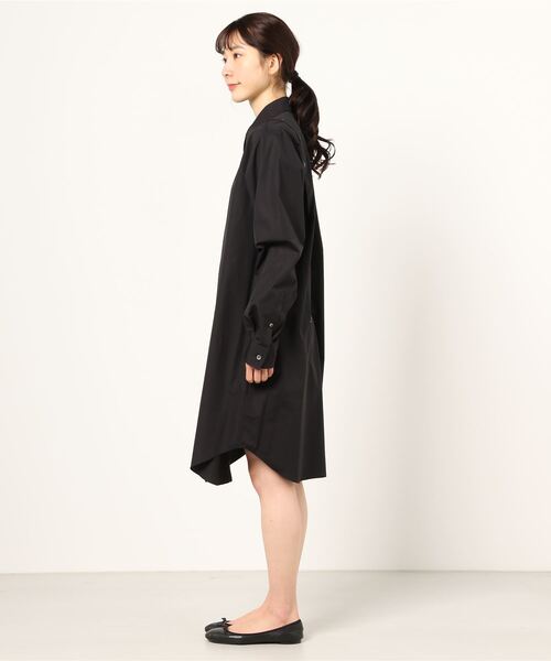 JOHN LAWRENCE SULLIVAN（ジョンローレンスサリバン）の「SHOULDER BUTTON SHIRT DRESS（シャツ/ブラウス・レディース・ホワイト/ブラック・SMALL/MEDIUM）」の4枚目の写真