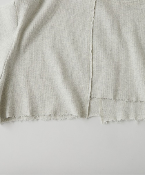 WHO'S WHO gallery（フーズフーギャラリー）の「リブデザインショートトップス（Tシャツ/カットソー・レディース・ライトグレー/ブラック/ベージュ系その他・FREE）」の13枚目の写真