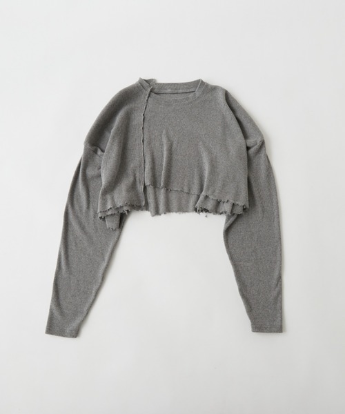 WHO'S WHO gallery（フーズフーギャラリー）の「リブデザインショートトップス（Tシャツ/カットソー・レディース・ライトグレー/ブラック/ベージュ系その他・FREE）」の19枚目の写真