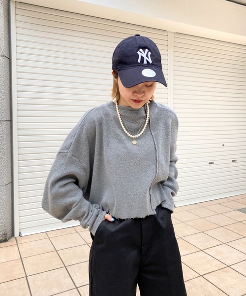 WHO'S WHO gallery（フーズフーギャラリー）の「リブデザインショートトップス（Tシャツ/カットソー・レディース・ライトグレー/ブラック/ベージュ系その他・FREE）」の4枚目の写真