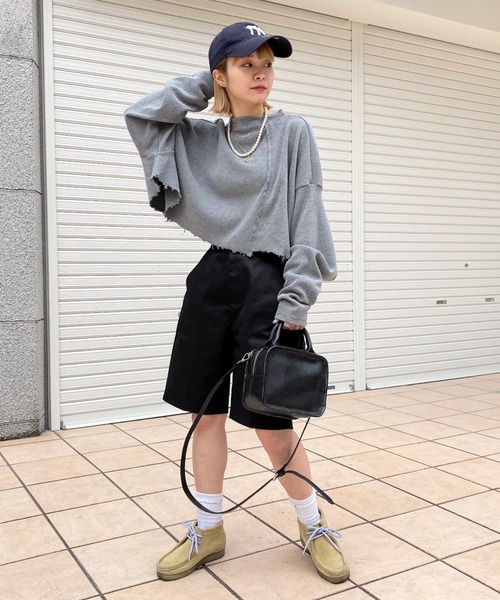 WHO'S WHO gallery（フーズフーギャラリー）の「リブデザインショートトップス（Tシャツ/カットソー・レディース・ライトグレー/ブラック/ベージュ系その他・FREE）」の7枚目の写真