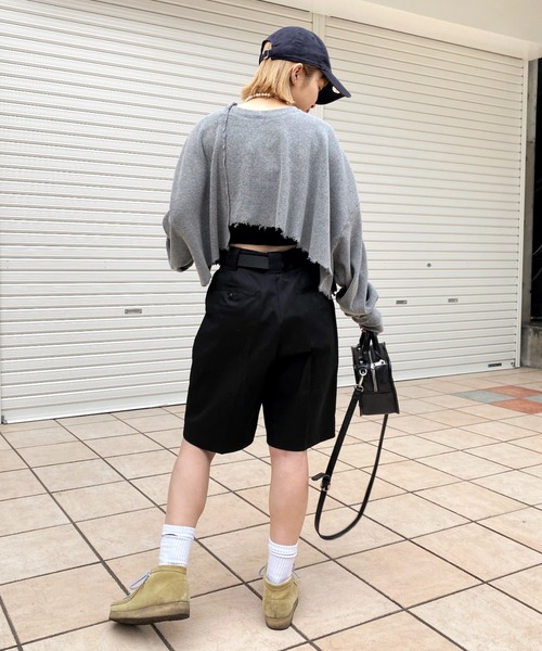 WHO'S WHO gallery（フーズフーギャラリー）の「リブデザインショートトップス（Tシャツ/カットソー・レディース・ライトグレー/ブラック/ベージュ系その他・FREE）」の8枚目の写真