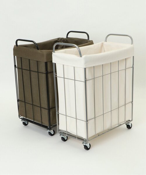 LBC（エルビーシー）の「※なくなり次第終了※【WEB限定】折りたためるランドリースクエアバスケット キャスター付き 38L（ランドリーグッズ・レディース・ダークグリーン/オフホワイト/ブラック/グレー・FREE）」の16枚目の写真