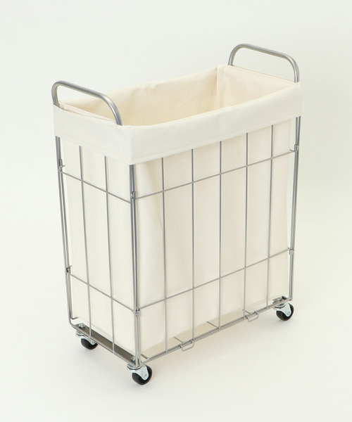 LBC（エルビーシー）の「※なくなり次第終了※【WEB限定】折りたためるランドリースクエアバスケット キャスター付き 38L（ランドリーグッズ・レディース・ダークグリーン/オフホワイト/ブラック/グレー・FREE）」の10枚目の写真