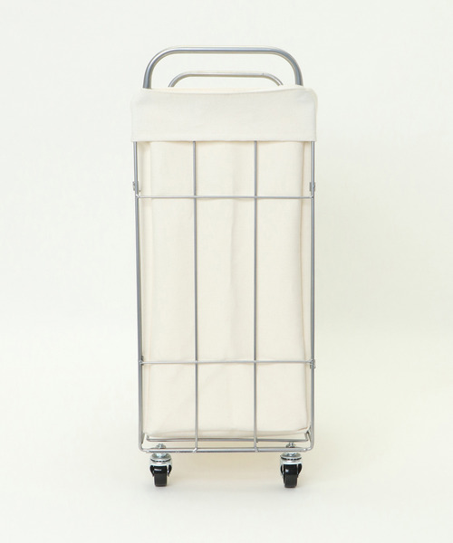 LBC（エルビーシー）の「※なくなり次第終了※【WEB限定】折りたためるランドリースクエアバスケット キャスター付き 38L（ランドリーグッズ・レディース・ダークグリーン/オフホワイト/ブラック/グレー・FREE）」の5枚目の写真