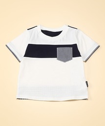 COMME CA ISM（コムサイズム）の「ギンガムチェック使い 半袖Tシャツ(80・90サイズ)（Tシャツ/カットソー・キッズ）」