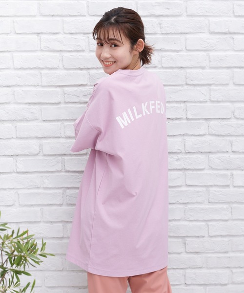 MILKFED.（ミルクフェド）の「MILKFED x OP BIG SS TEE STENCIL SWIM SUIT（水着・レディース・ホワイト/ブラック/ブラウン/ピンク/ライトグリーン・ONE SIZE）」の5枚目の写真