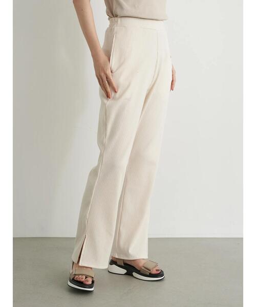 earth music&ecology（アースミュージックアンドエコロジー）の「リブストレートパンツ ＊（その他パンツ・レディース・チャコールグレー/アイボリー/ベージュ・FREE）」の19枚目の写真