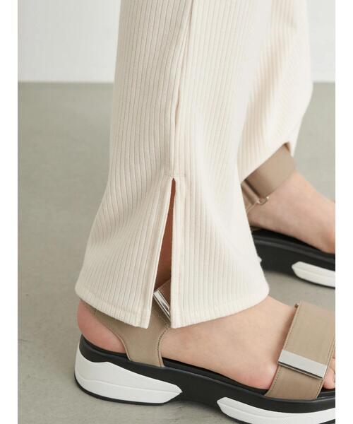 earth music&ecology（アースミュージックアンドエコロジー）の「リブストレートパンツ ＊（その他パンツ・レディース・チャコールグレー/アイボリー/ベージュ・FREE）」の16枚目の写真