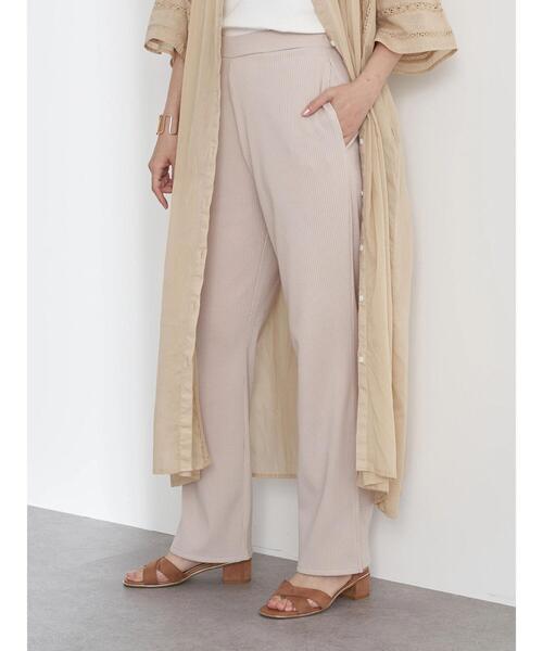 earth music&ecology（アースミュージックアンドエコロジー）の「リブストレートパンツ ＊（その他パンツ・レディース・チャコールグレー/アイボリー/ベージュ・FREE）」の14枚目の写真