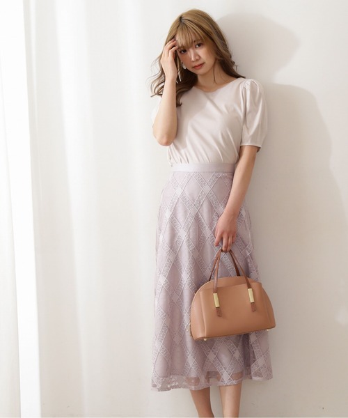 PROPORTION BODY DRESSING（プロポーションボディドレッシング）の「チェックレーススカート / 1211120407（スカート・レディース・グレー/ボルドー/ダークグレー・SMALL/MEDIUM）」の4枚目の写真