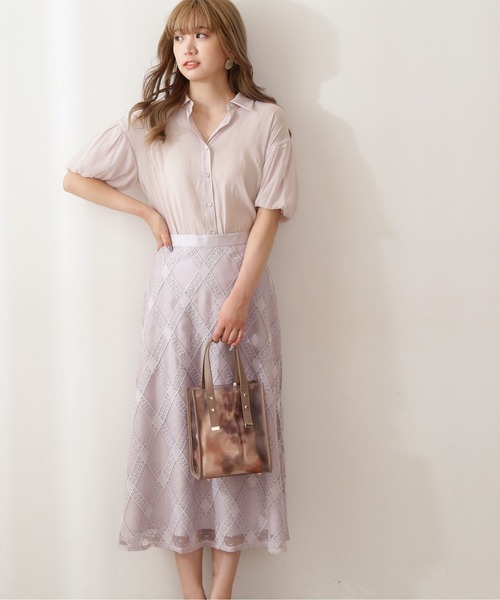 PROPORTION BODY DRESSING（プロポーションボディドレッシング）の「チェックレーススカート / 1211120407（スカート・レディース・グレー/ボルドー/ダークグレー・SMALL/MEDIUM）」の8枚目の写真