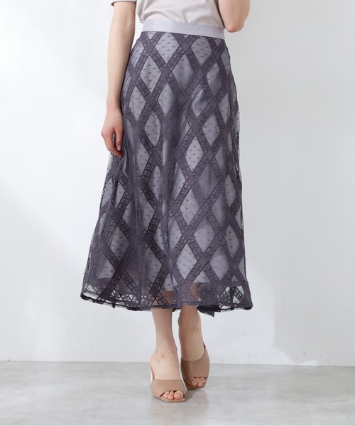 PROPORTION BODY DRESSING（プロポーションボディドレッシング）の「チェックレーススカート / 1211120407（スカート・レディース・グレー/ボルドー/ダークグレー・SMALL/MEDIUM）」の10枚目の写真