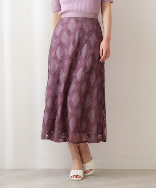 PROPORTION BODY DRESSING（プロポーションボディドレッシング）の「チェックレーススカート / 1211120407（スカート・レディース・グレー/ボルドー/ダークグレー・SMALL/MEDIUM）」の9枚目の写真