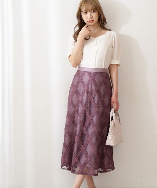 PROPORTION BODY DRESSING（プロポーションボディドレッシング）の「チェックレーススカート / 1211120407（スカート・レディース・グレー/ボルドー/ダークグレー・SMALL/MEDIUM）」の7枚目の写真