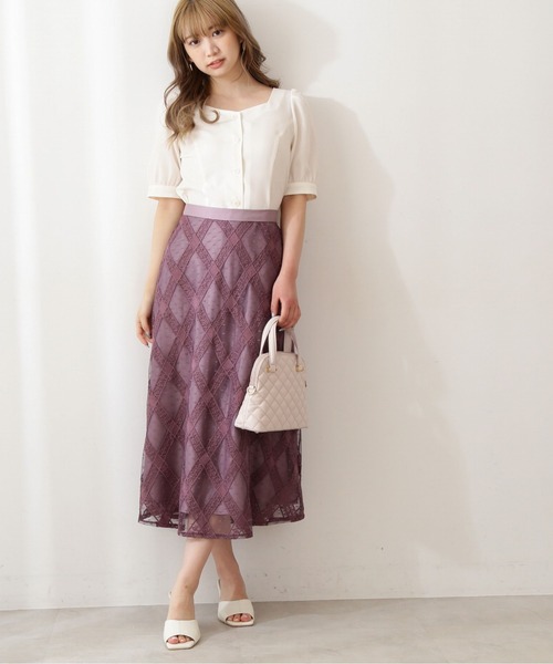 PROPORTION BODY DRESSING（プロポーションボディドレッシング）の「チェックレーススカート / 1211120407（スカート・レディース・グレー/ボルドー/ダークグレー・SMALL/MEDIUM）」の11枚目の写真