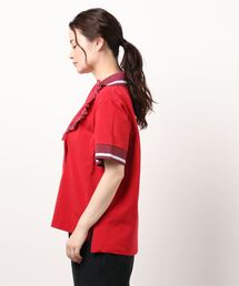 Vivienne Westwood フリル ラブ襟 半袖ポロシャツ 0 ブラック Vivienne Westwood フリル ラブ襟 半袖ポロシャツ 0 ブラック