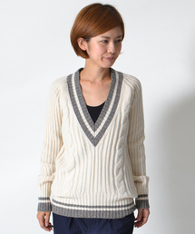 AMERICAN RAG CIE | 【オンライン限定】深Vチルデンニット/209-LAN-L142W-B3806(ニット/セーター)