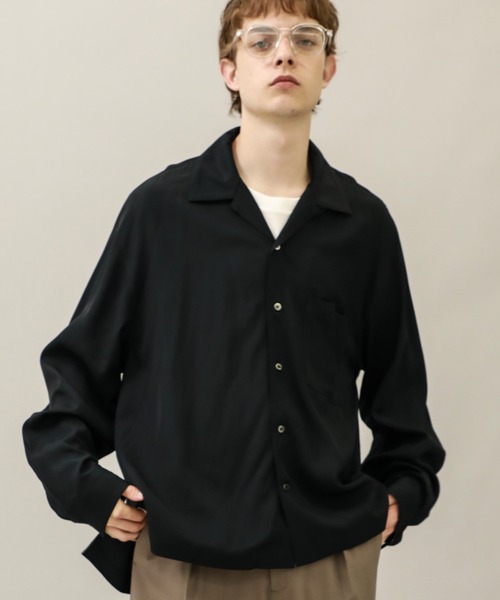 Name.(ネーム)の「【Name.】VISCOSE TWILL L/S OPEN COLLAR SH(シャツ/ブラウス・メンズ・ネイビー/アイボリー・0/1)」の2枚目の写真