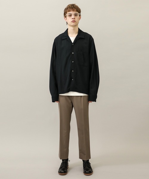 Name.(ネーム)の「【Name.】VISCOSE TWILL L/S OPEN COLLAR SH(シャツ/ブラウス・メンズ・ネイビー/アイボリー・0/1)」の10枚目の写真