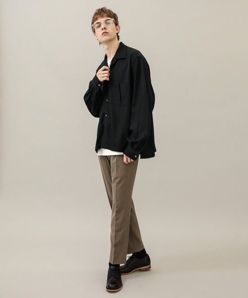 Name.(ネーム)の「【Name.】VISCOSE TWILL L/S OPEN COLLAR SH(シャツ/ブラウス・メンズ・ネイビー/アイボリー・0/1)」の14枚目の写真