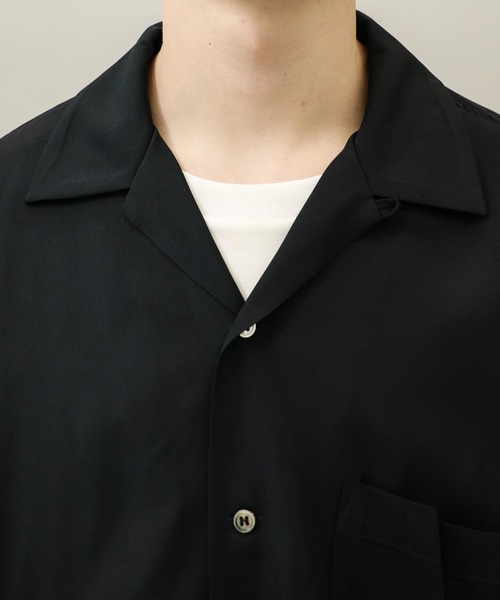 Name.(ネーム)の「【Name.】VISCOSE TWILL L/S OPEN COLLAR SH(シャツ/ブラウス・メンズ・ネイビー/アイボリー・0/1)」の4枚目の写真