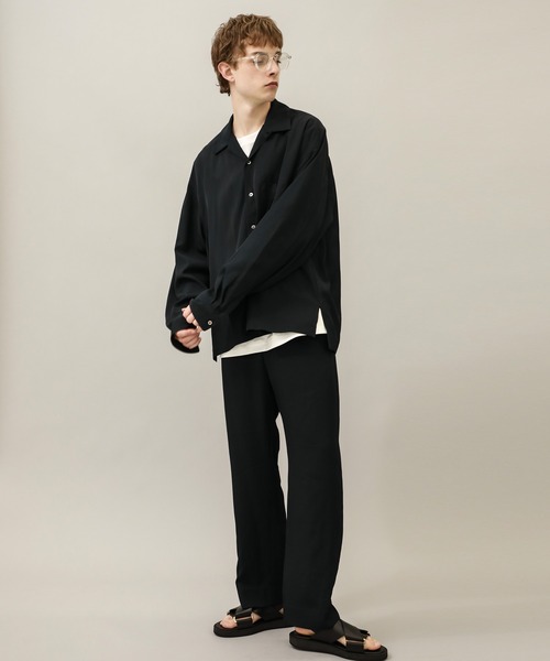 Name.(ネーム)の「【Name.】VISCOSE TWILL L/S OPEN COLLAR SH(シャツ/ブラウス・メンズ・ネイビー/アイボリー・0/1)」の19枚目の写真
