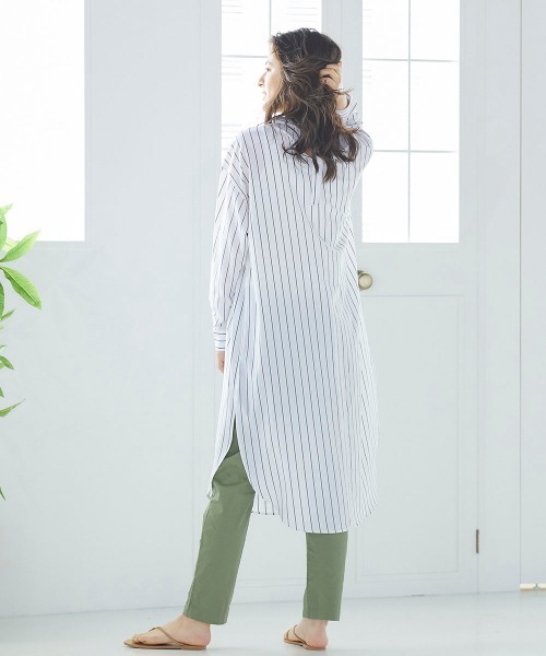 Willful by lipstar（ウィルフル バイ リップスター）の「バックベルトストライプシャツワンピース（ワンピース・レディース・ダークベージュ/パープル系その他/アイボリー・M）」の17枚目の写真