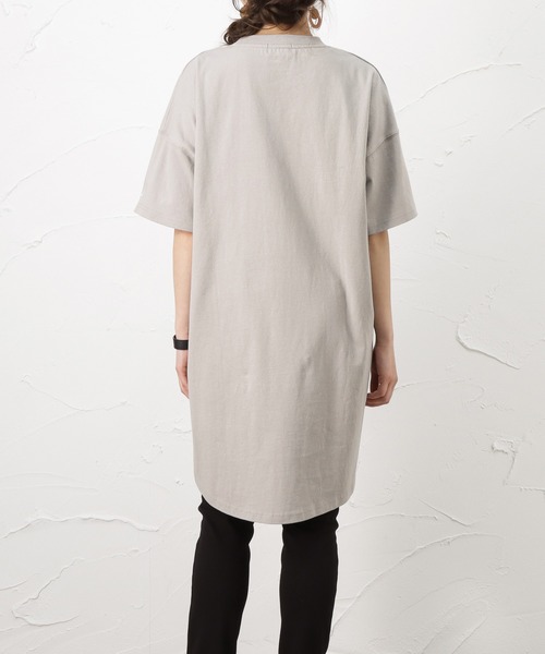 KANGOL(カンゴール)の「KANGOL カンゴール ポケット付き コクーンシルエットチュニック(Tシャツ/カットソー・レディース・ライトグレー/チャコール/ホワイト・フリー)」の16枚目の写真