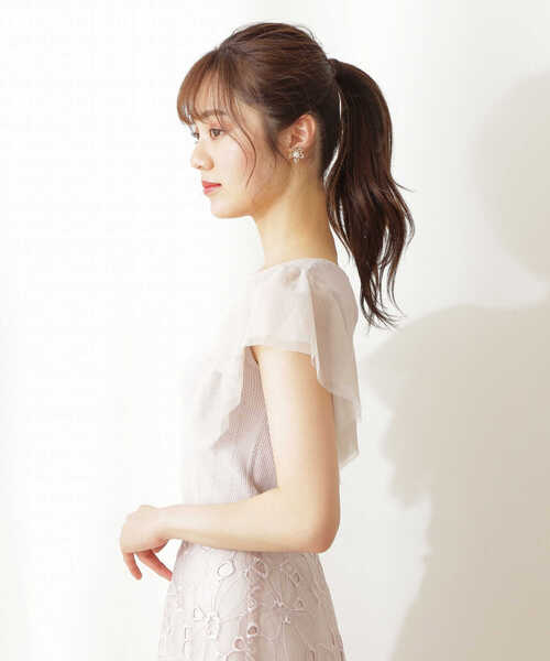 PROPORTION BODY DRESSING（プロポーションボディドレッシング）の「【堀田茜さん着用 美人百花6月号 掲載商品】チュールスリーブニット / 1211270500（ニット/セーター・レディース・グレー/ダークグレー/ワイン・FREE）」の22枚目の写真