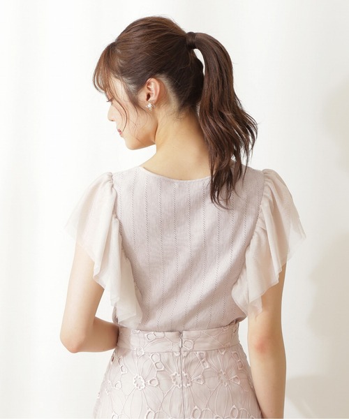 PROPORTION BODY DRESSING（プロポーションボディドレッシング）の「【堀田茜さん着用 美人百花6月号 掲載商品】チュールスリーブニット / 1211270500（ニット/セーター・レディース・グレー/ダークグレー/ワイン・FREE）」の6枚目の写真
