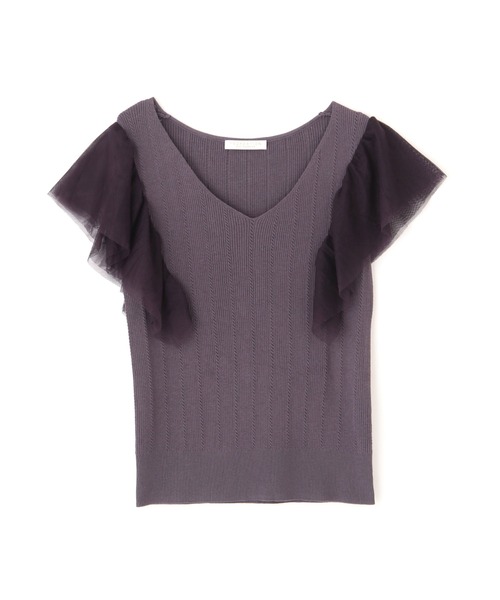 PROPORTION BODY DRESSING（プロポーションボディドレッシング）の「【堀田茜さん着用 美人百花6月号 掲載商品】チュールスリーブニット / 1211270500（ニット/セーター・レディース・グレー/ダークグレー/ワイン・FREE）」の12枚目の写真