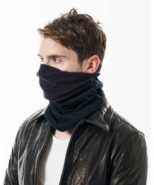 wjk（ダヴルジェイケイ）の「neck gaiter　with mask cover（ネックウォーマー/スヌード・メンズ・ブラック/トップグレー/ネイビー・FREE）」の2枚目の写真