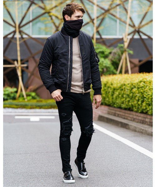 wjk（ダヴルジェイケイ）の「neck gaiter　with mask cover（ネックウォーマー/スヌード・メンズ・ブラック/トップグレー/ネイビー・FREE）」の8枚目の写真