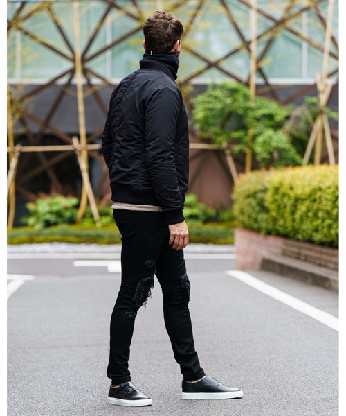 wjk（ダヴルジェイケイ）の「neck gaiter　with mask cover（ネックウォーマー/スヌード・メンズ・ブラック/トップグレー/ネイビー・FREE）」の5枚目の写真