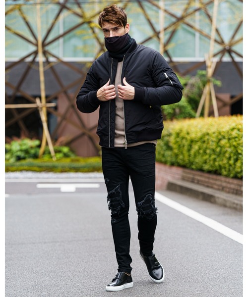 wjk（ダヴルジェイケイ）の「neck gaiter　with mask cover（ネックウォーマー/スヌード・メンズ・ブラック/トップグレー/ネイビー・FREE）」の7枚目の写真