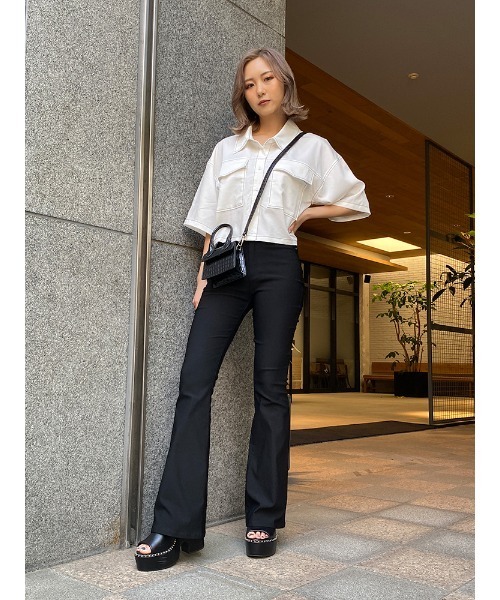 ENVYM（アンビー）の「ステッチＳＨＯＲＴ ＳＨ（シャツ/ブラウス・レディース・ホワイト/チェック・FREE）」の8枚目の写真