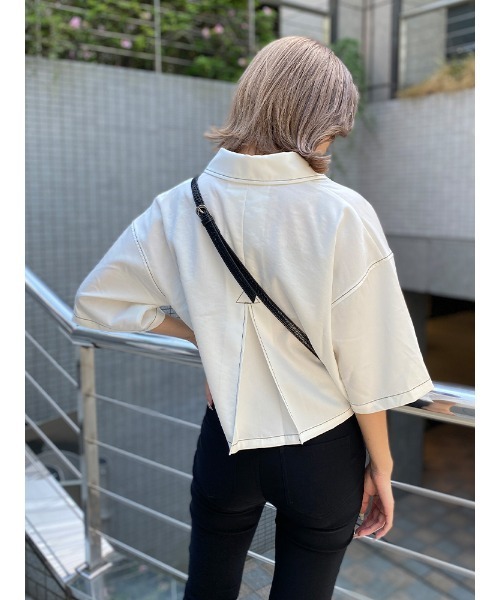 ENVYM（アンビー）の「ステッチＳＨＯＲＴ ＳＨ（シャツ/ブラウス・レディース・ホワイト/チェック・FREE）」の7枚目の写真