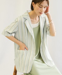 select MOCA（セレクトモカ）の「2021 SS リネンブレンドストライプシャツジャケット（その他アウター）」