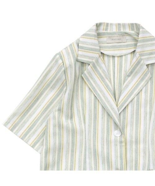 select MOCA(セレクトモカ)の「2021 SS リネンブレンドストライプシャツジャケット(その他アウター・レディース・ミント/ラベンダー・FREE)」の20枚目の写真