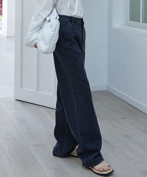 chuclla(チュクラ)の「【chuclla】Center crease black denim chwt11(その他パンツ・レディース・ブラック・S/M)」の6枚目の写真